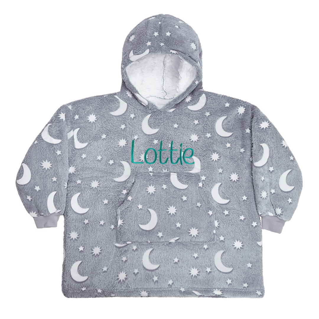 Personalised Kids Oodie - Grey Starry Night