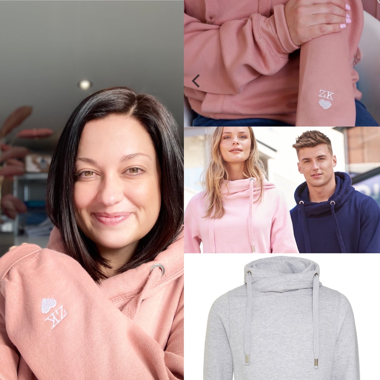 Personalised Cross Neck Hoodie