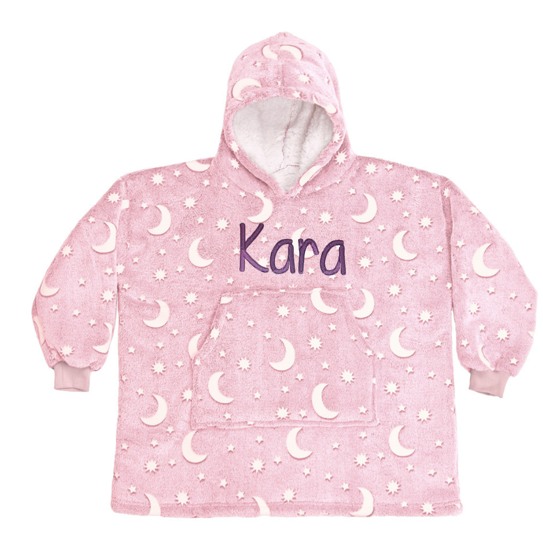 Personalised kids Oodie - Pink Starry Night