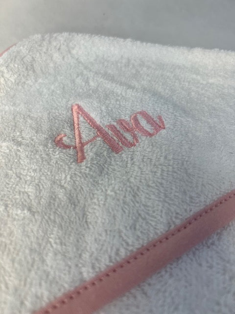 Pink/White Hooded Baby Towel