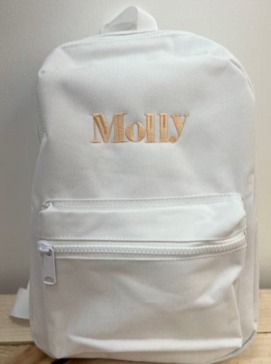 Personalised White Mini Backpack